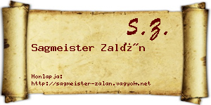 Sagmeister Zalán névjegykártya